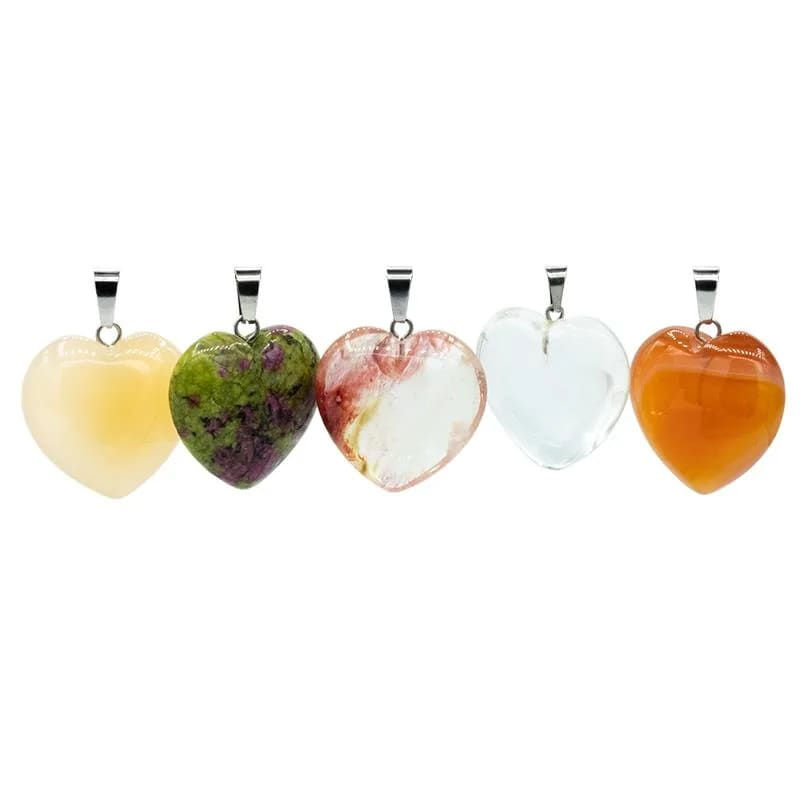 Pendant gemstone mix heart shaped