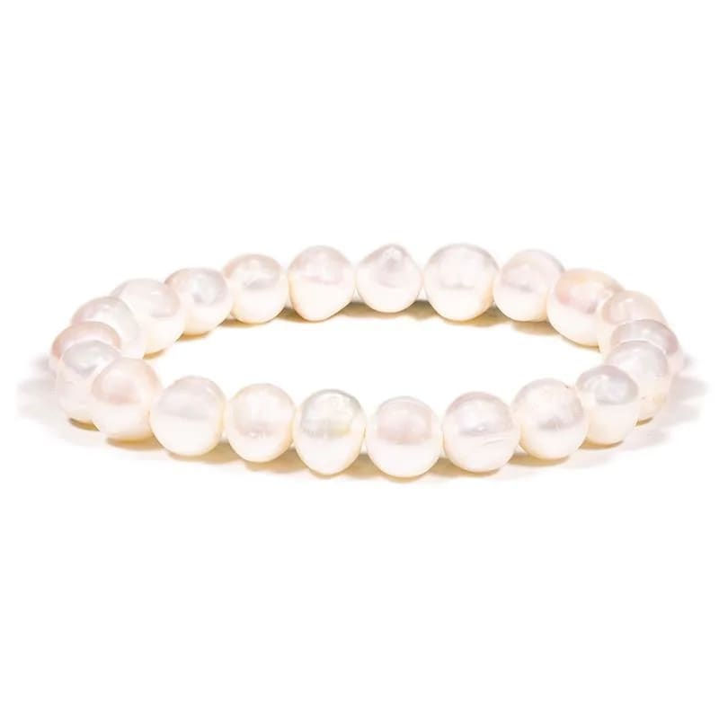 Bracelet white potato pearls