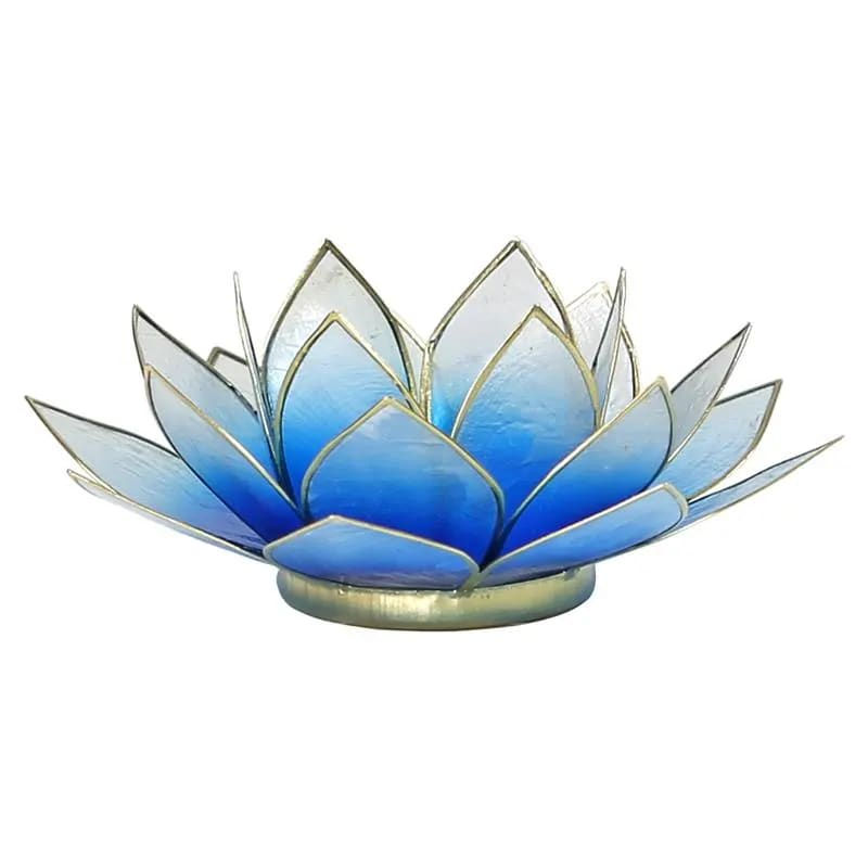 Lotus atmospheric light blue/white gold trim