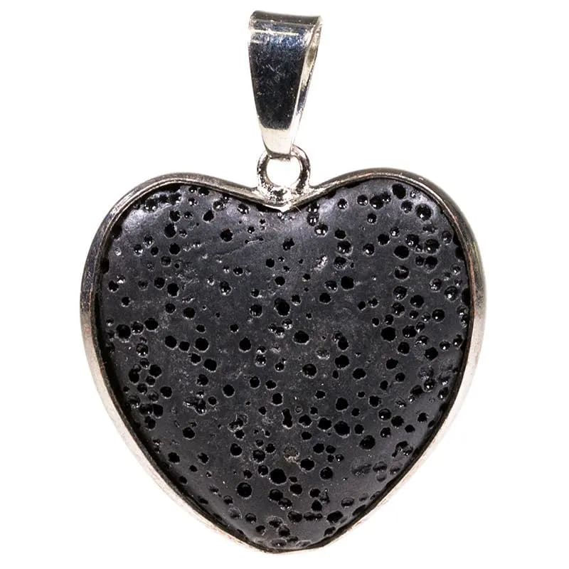 Pendant lava stone heart