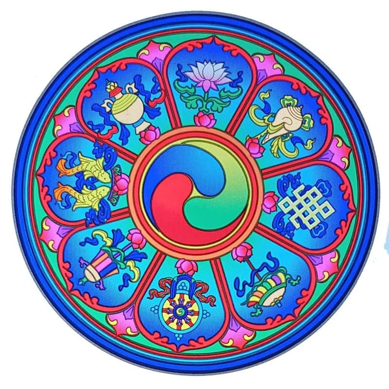 Sunseal decal Tibetan Auspicious Symbols