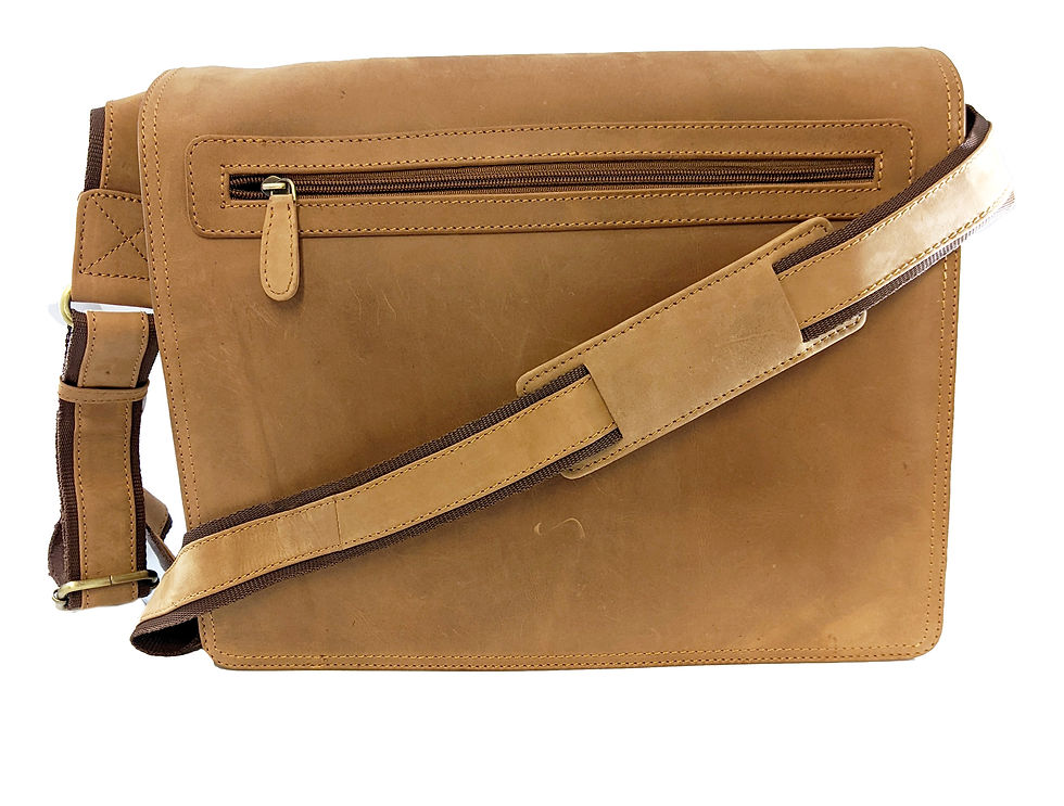 9 compartments crossbody Hunter leather messenger bag cactus leather