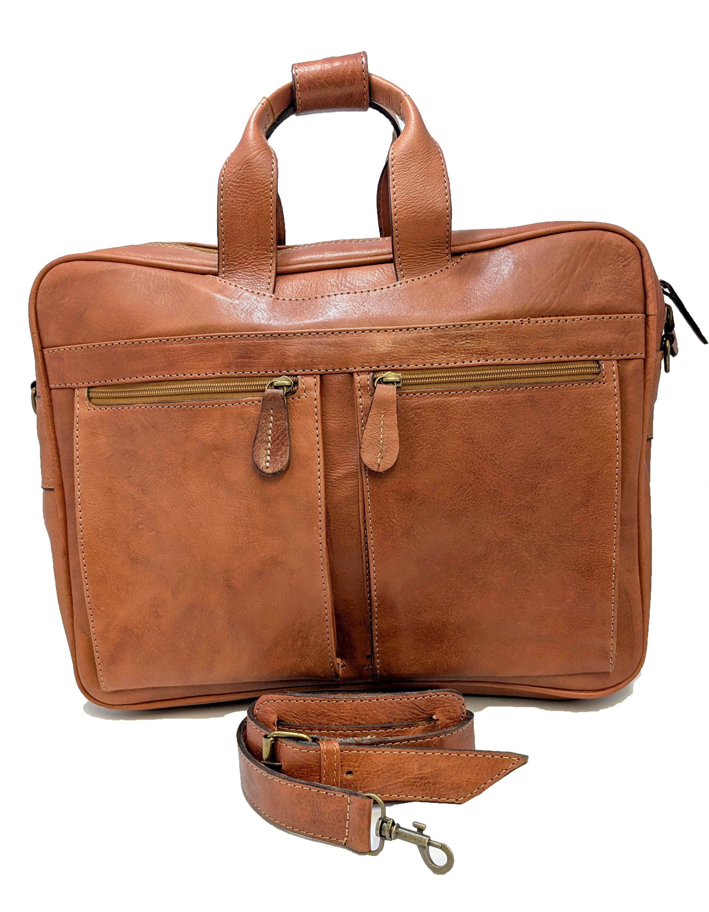 Full Grain Buffalo Leather Laptop Messenger Bag