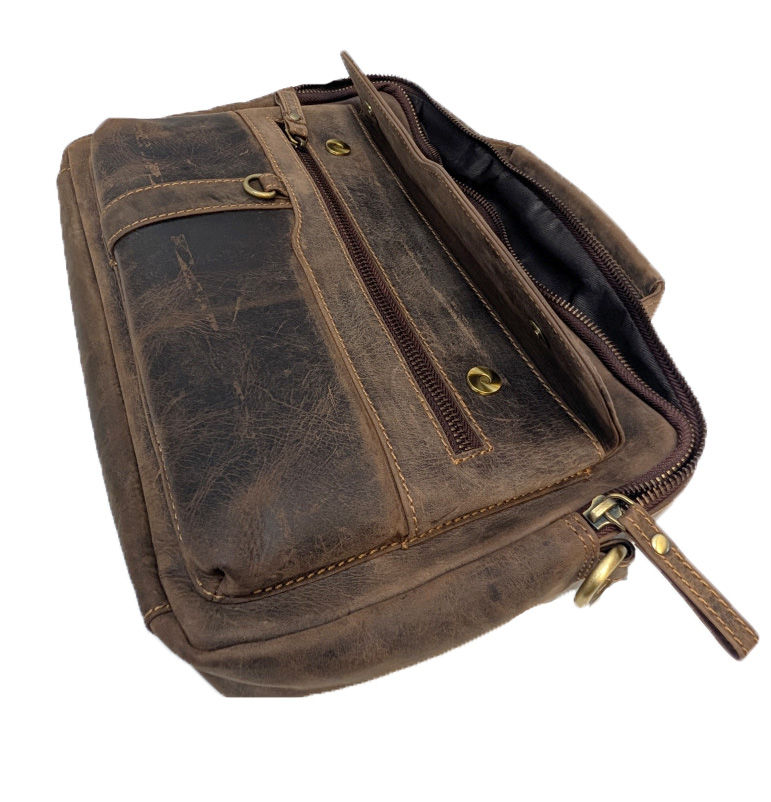 Distressed Mini Leather Travel Bag