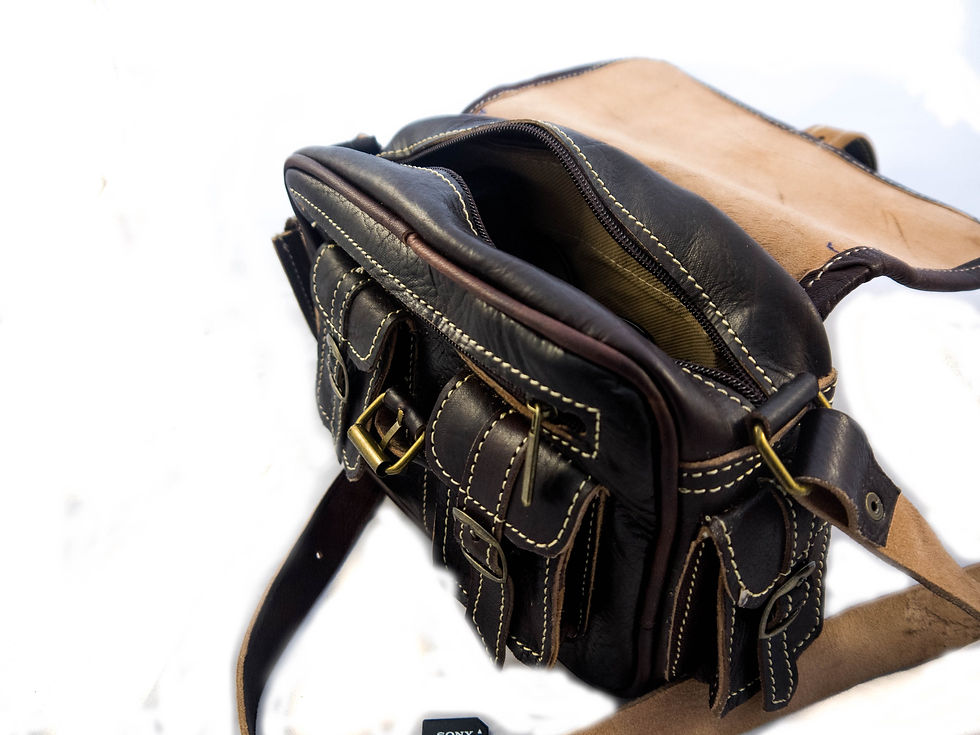 Thumbnail: LEATHER OUTDOOR camera bag 3 main colours