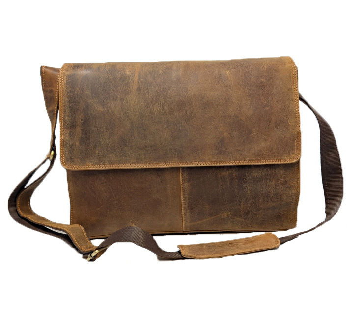 Vintage leather messenger bag