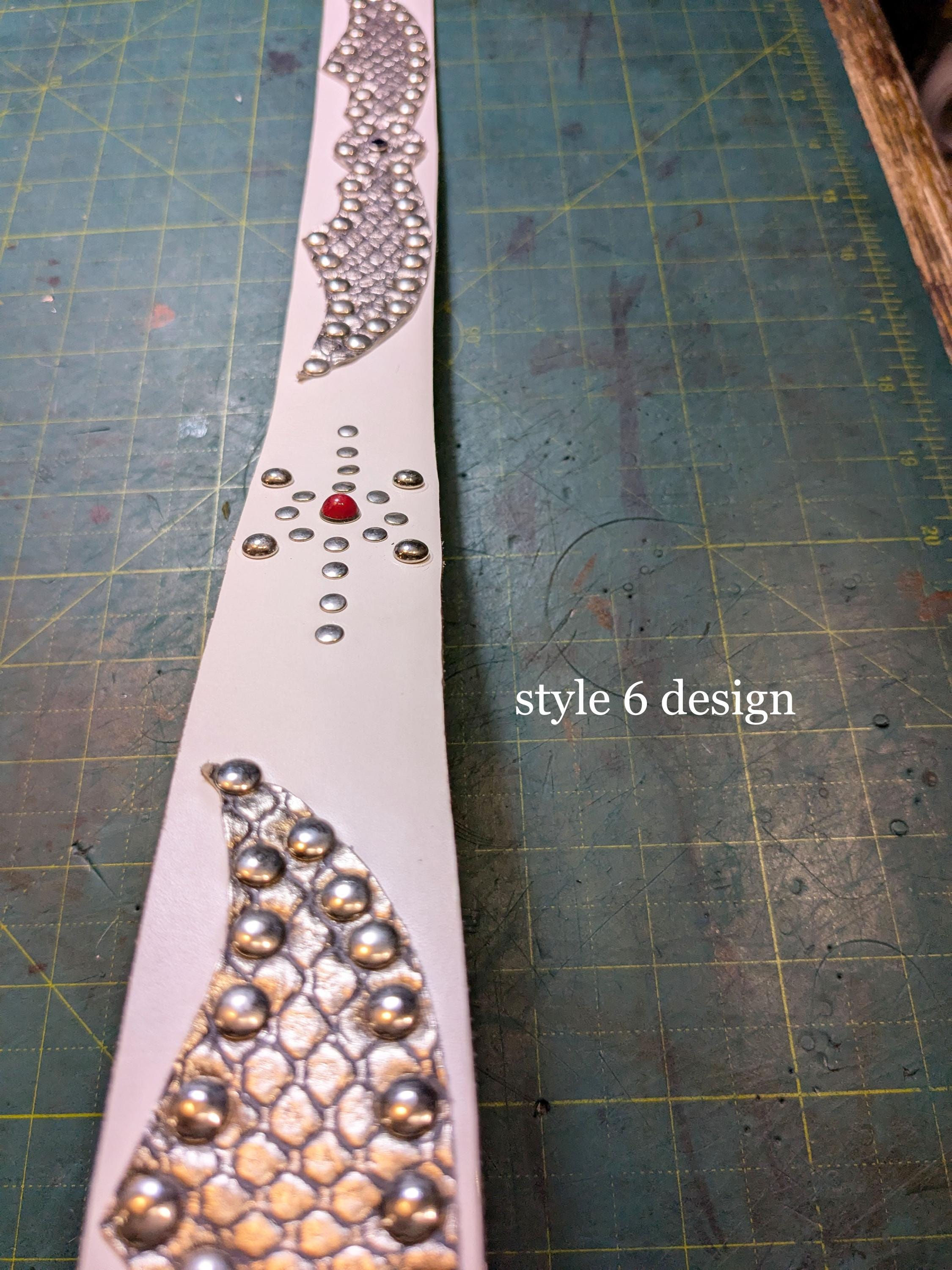 Handmade studded leather western-cowboy style belt