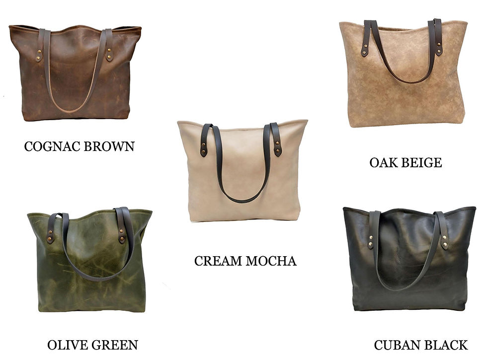 Thumbnail: Classic Leather Tote bag, 5 nice colours