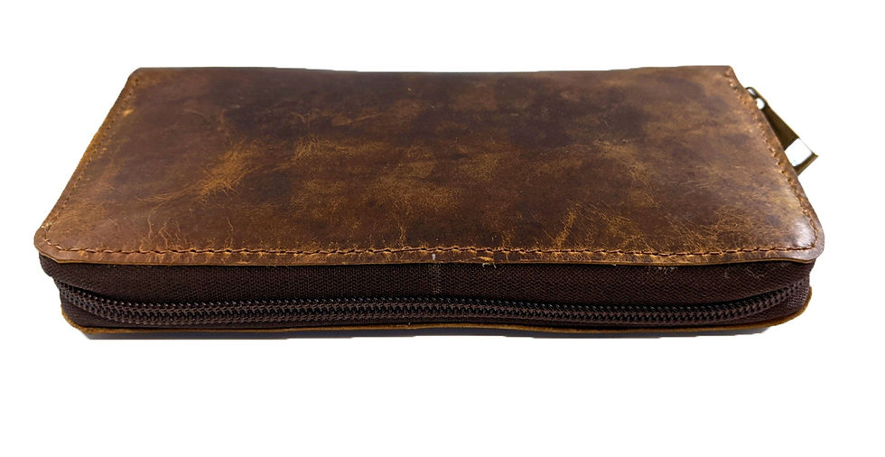 Thumbnail: Vintage Leather Long Wallet: Unisex Multi-Pocket Cell Phone Purse