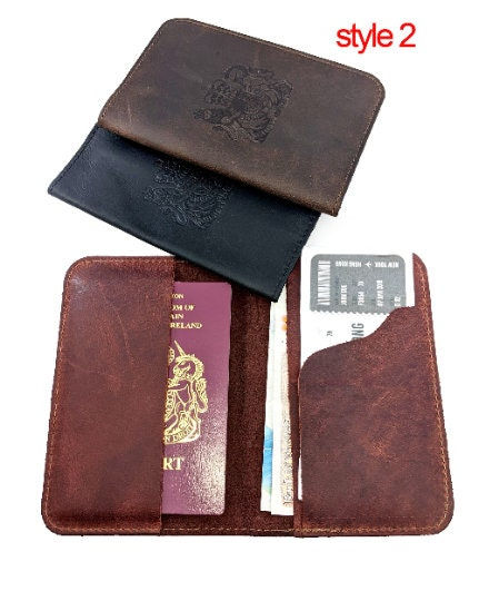 LEATHER PASSPORT HOLDER two styles available