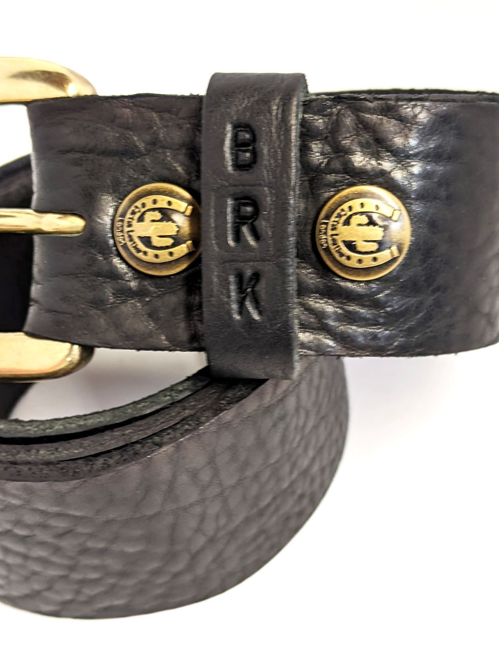 Thumbnail: Salsa Leather Belt: Brass/Silver Military Roller Buckle