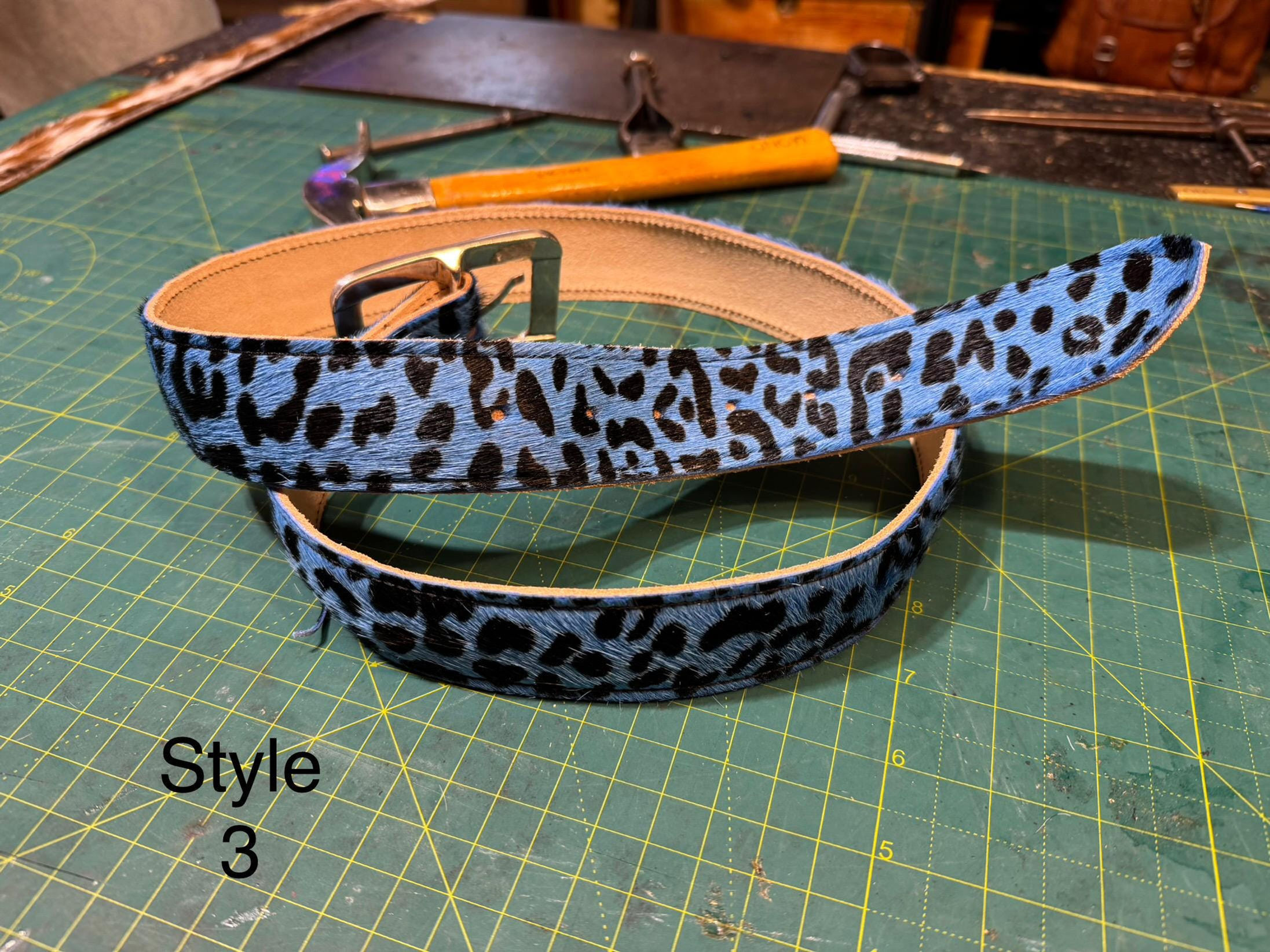 Cowhide skin belt
