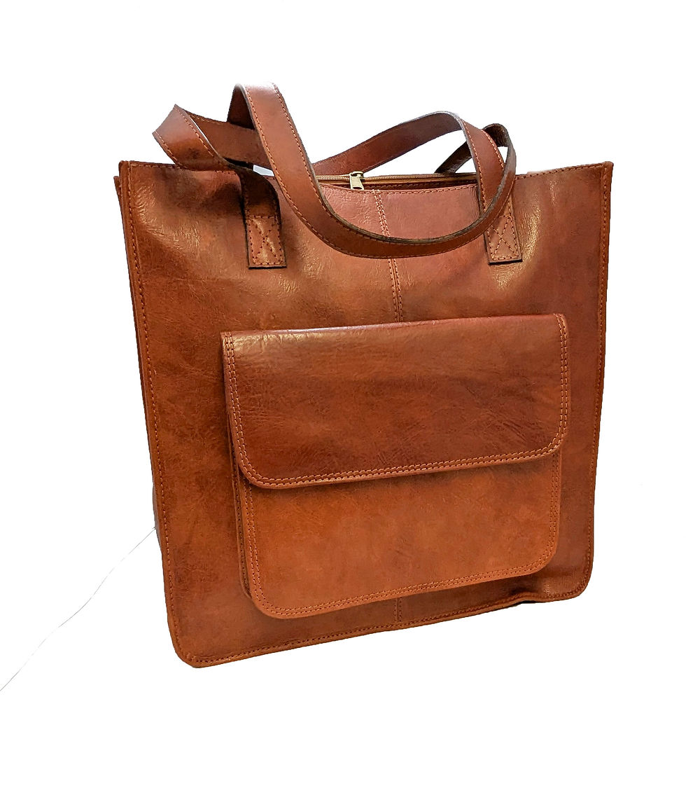 Thumbnail: leather shopper tote bag