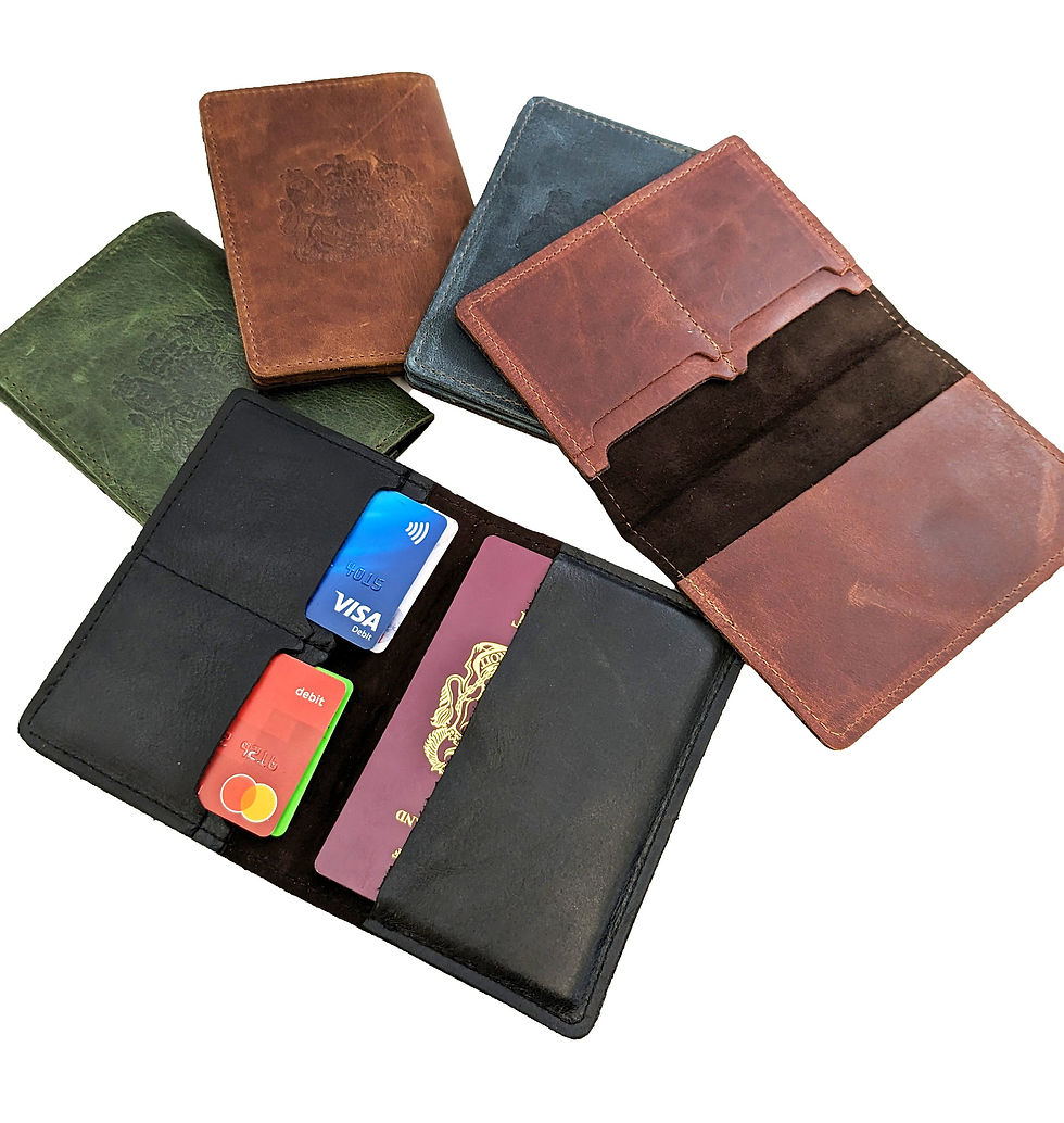100% Genuine leather Passport Wallet with card slots