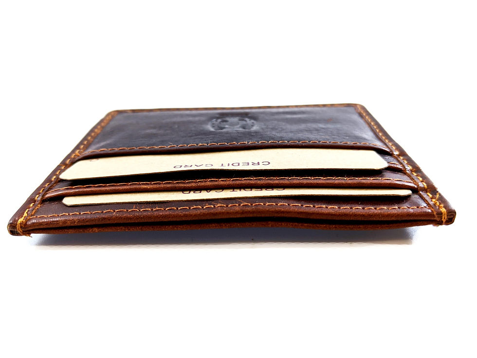 Thumbnail: Slim Leather Card Holder Wallet - Cactus Leather London