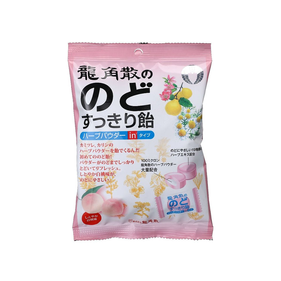 龍角散草本潤夾心喉糖(白桃) 80G(每包)