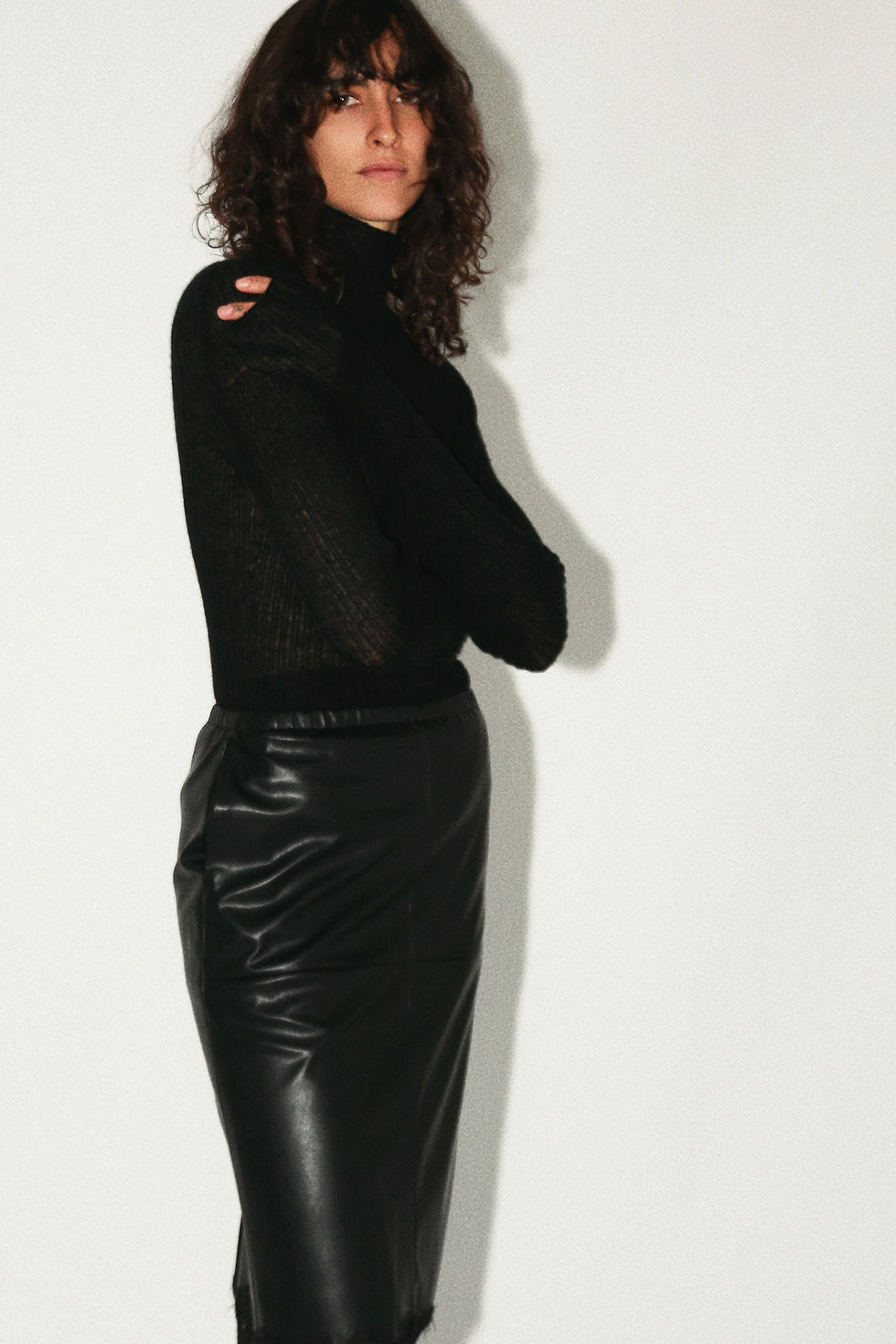 Thumbnail: Sheer High-Neck Knit Top