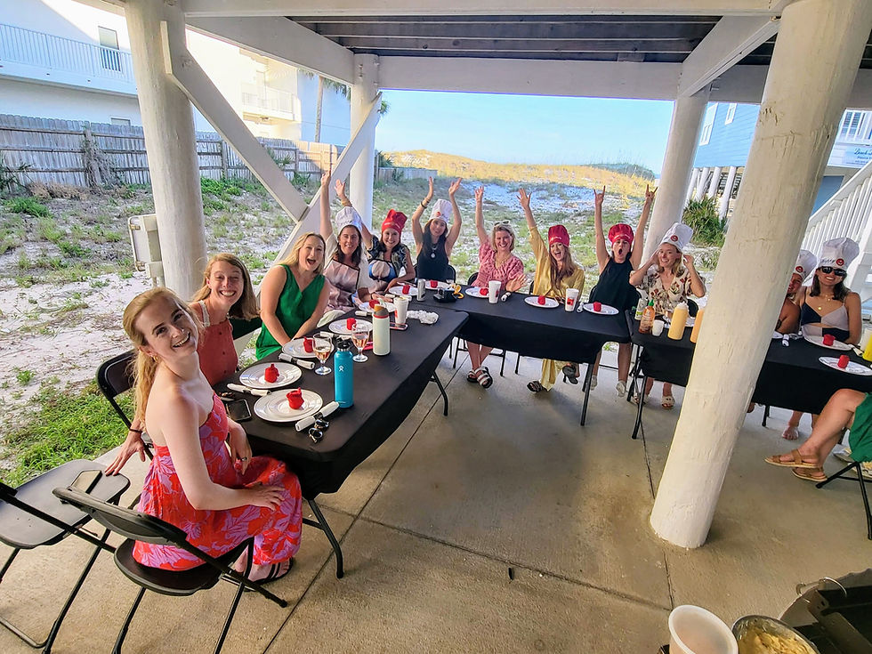 Backyard hibachi party at a Grayton Beach house