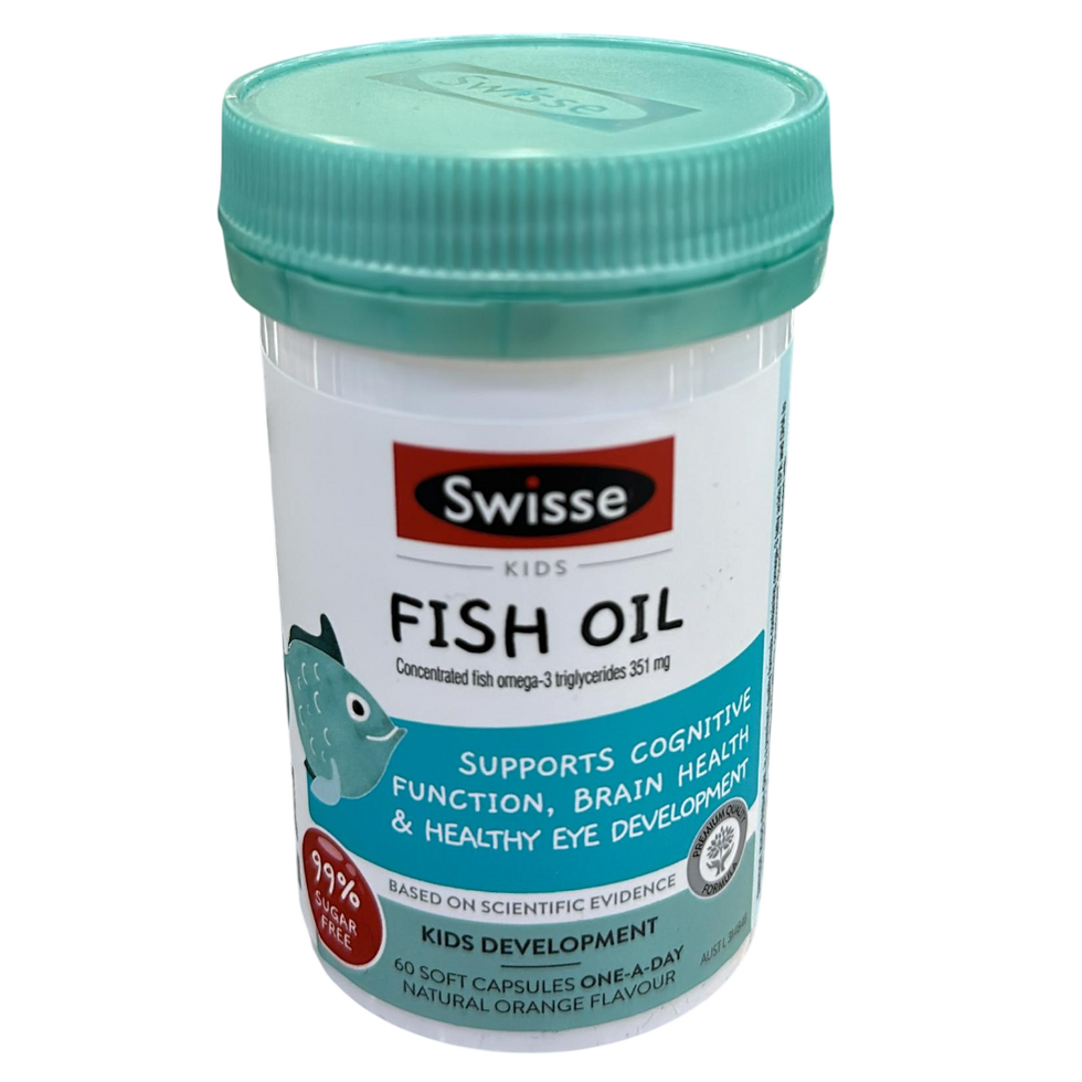 SWISSE 兒童魚油咀嚼膠囊(天然橙味) 60’S