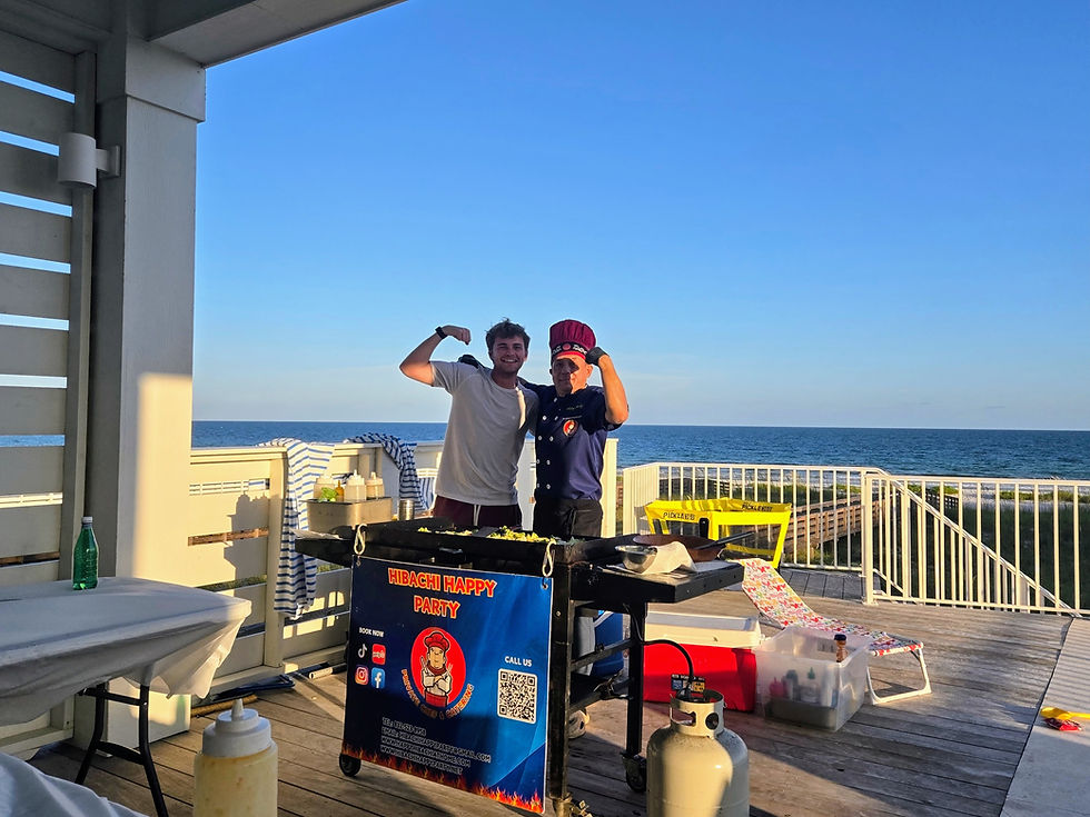 Hibachi party at a Perdido Key beach rental