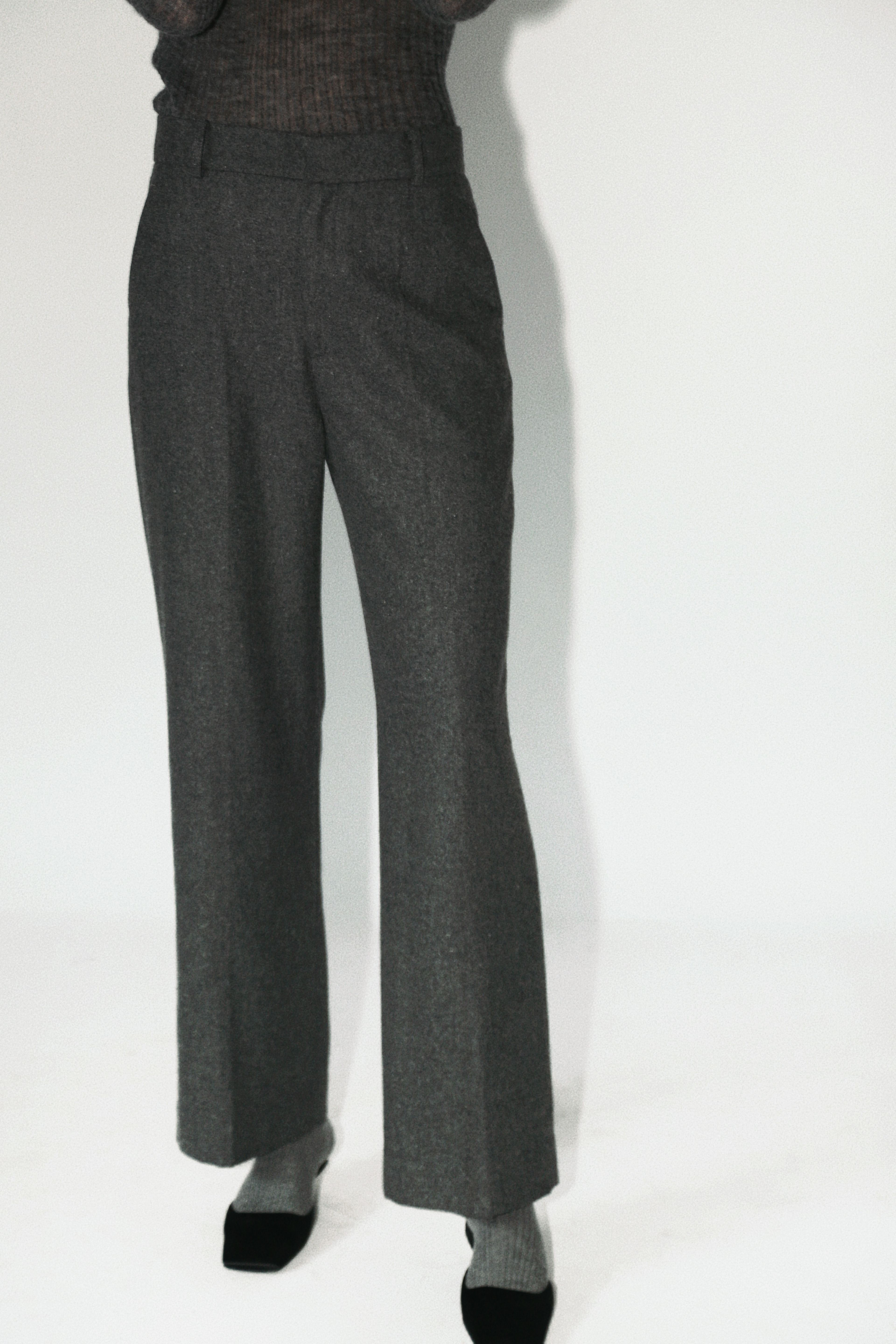 Straight-Leg Wool Suit Pants