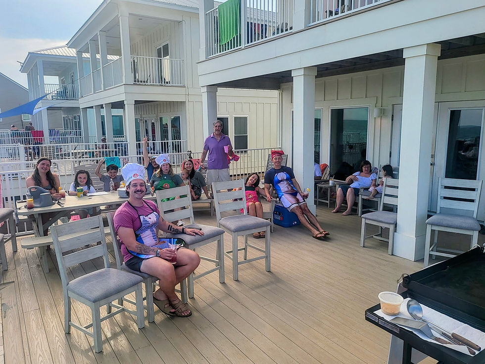 Hibachi grill set up on the porch of a Seaside cottage on 30A