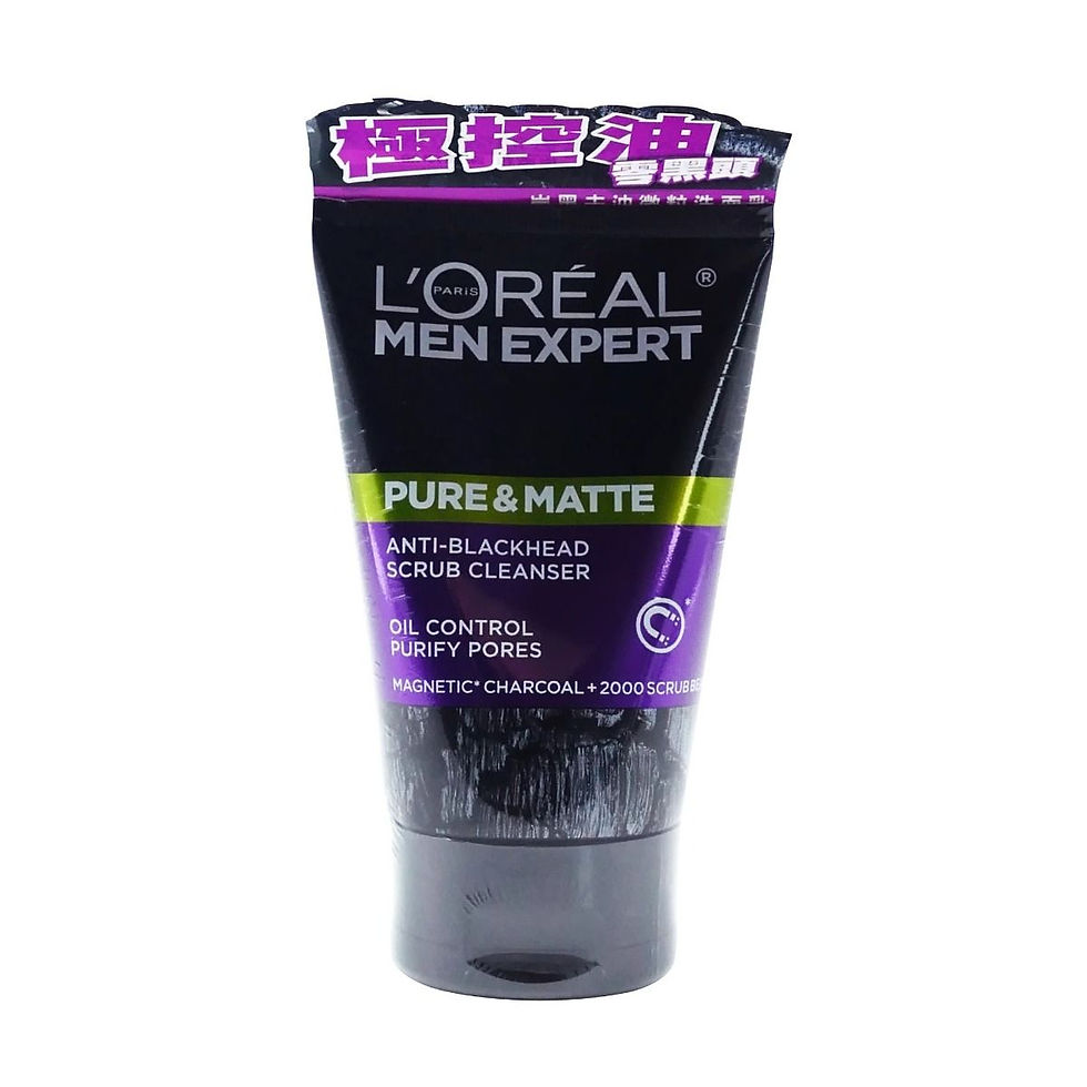 LOREAL 歐萊雅男士清爽控油磨砂炭黑潔面乳 100ML