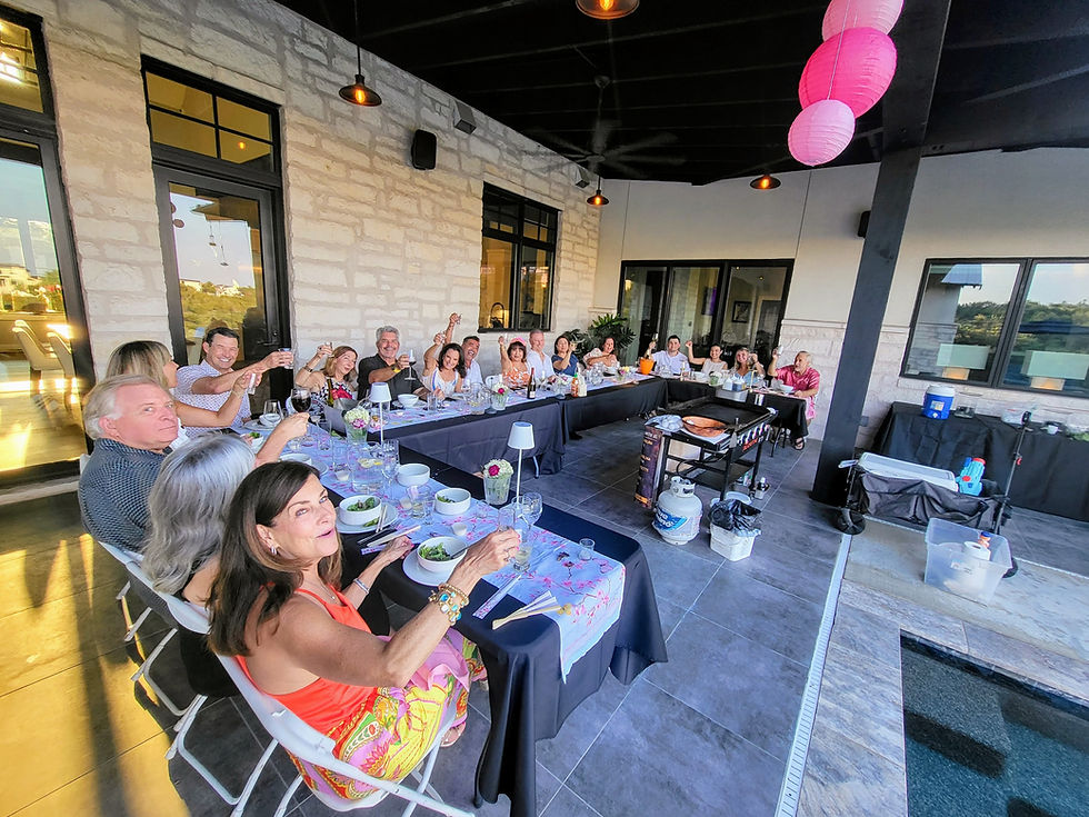 Hibachi chef cooking at a corporate & group event on the Gulf Coast