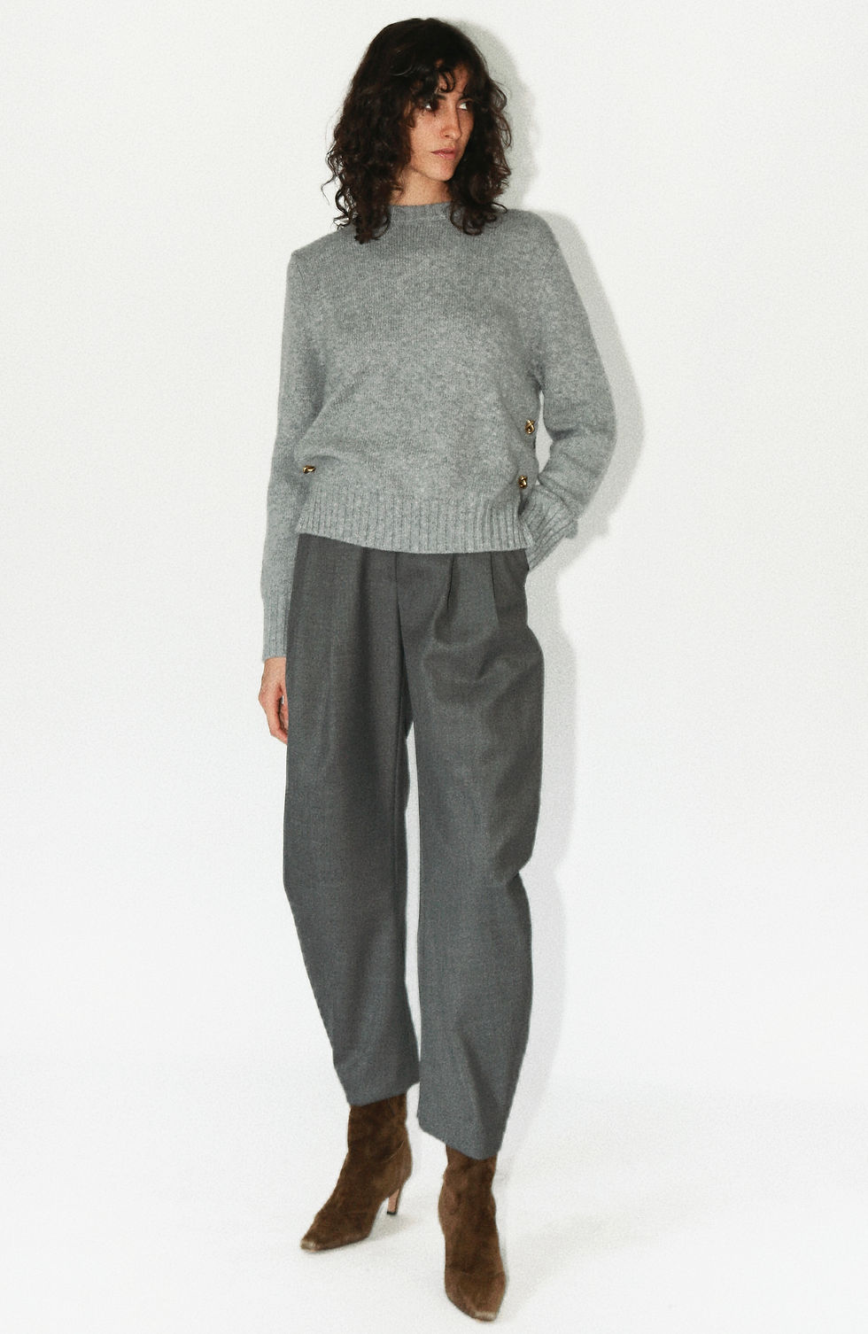 Thumbnail: Metal-Button Knit Sweater