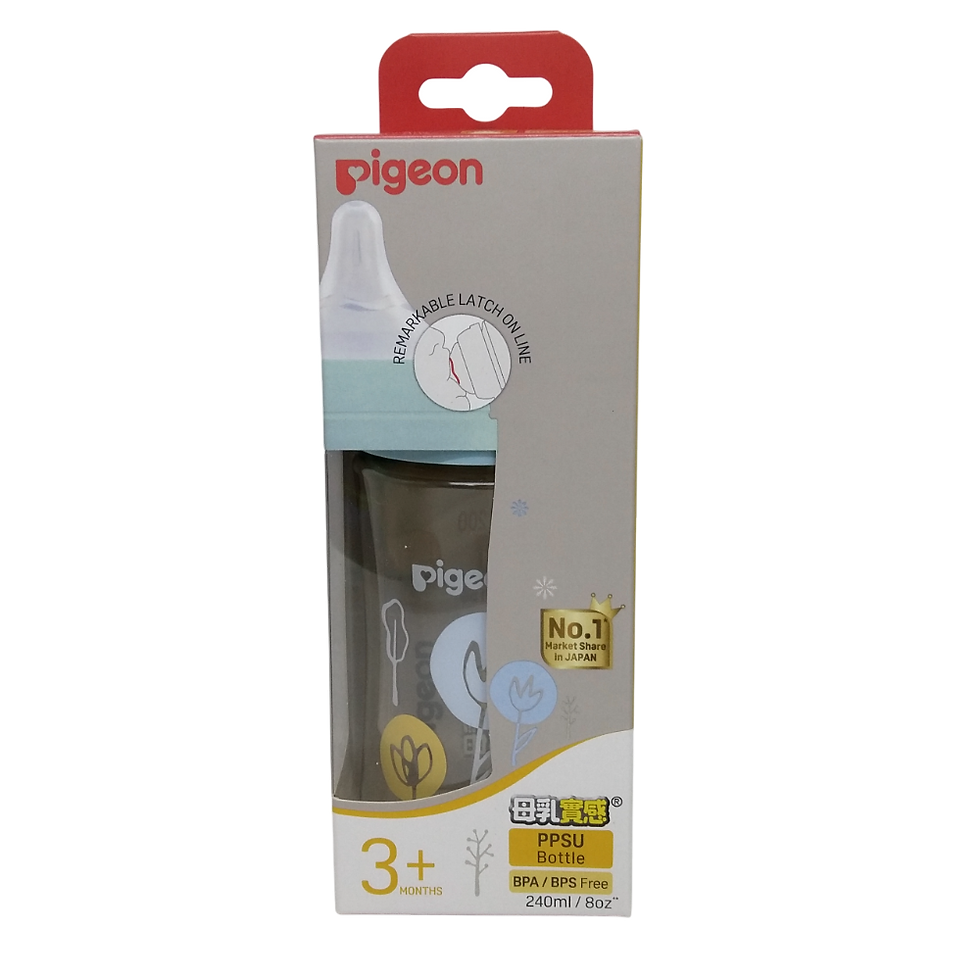 PIGEON 貝親母乳實感寬口徑PPSU奶瓶(3個月以上) – 花朵 8OZ/240ML