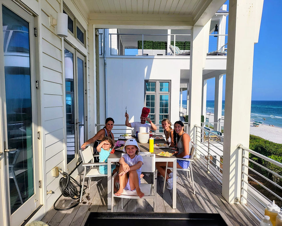 Private hibachi chef in a Rosemary Beach courtyard on 30A