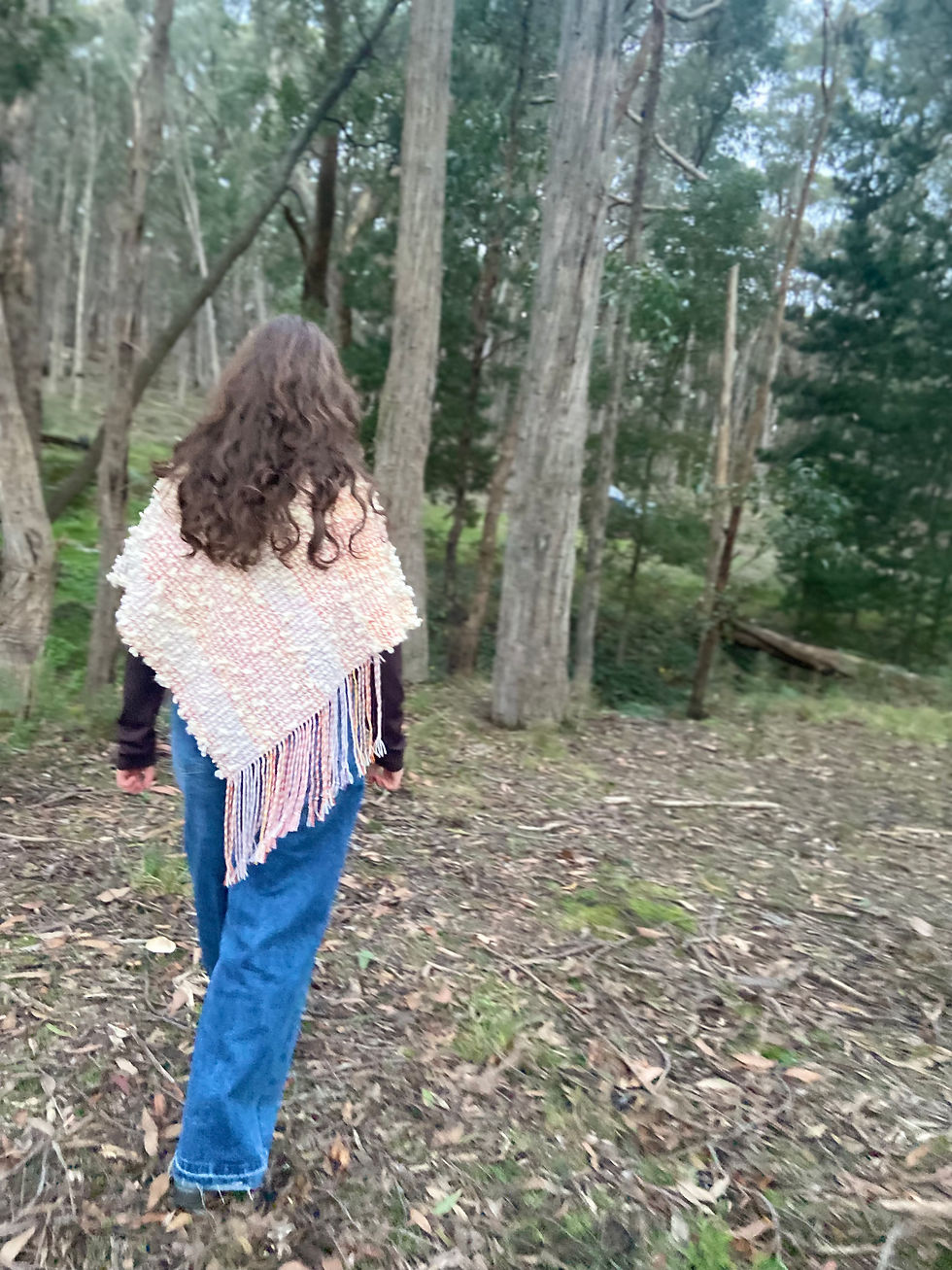 Thumbnail: ‘Confetti Rainbow ’ handwoven boucle wool, alpaca & cotton poncho,  