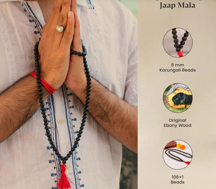 Thumbnail: Original Karungali Malai –  Karungali Bracelet Combo (7mm, 108+1 Beads)