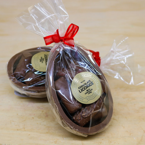 Half Milk Chocolate Licorice Easter Egg 180g Whistler's Chocolate