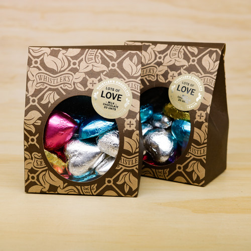 Milk Chocolate Heart Box 20 Units Mixed Whistler's Chocolate