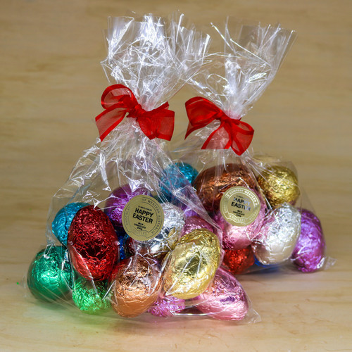12 Foiled Easter Eggs in Cellophane Bag Whistler's Chocolate