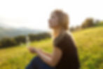 lady enjoying her lone time in middle of field