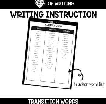 Systematic and Explicit Instruction on Using Transition Words in Complete Sentences