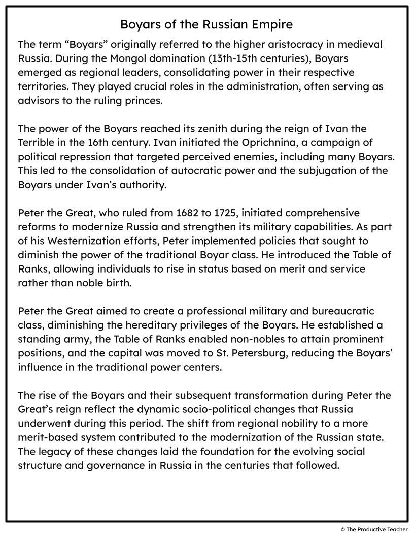 Boyars of the Russian Empire