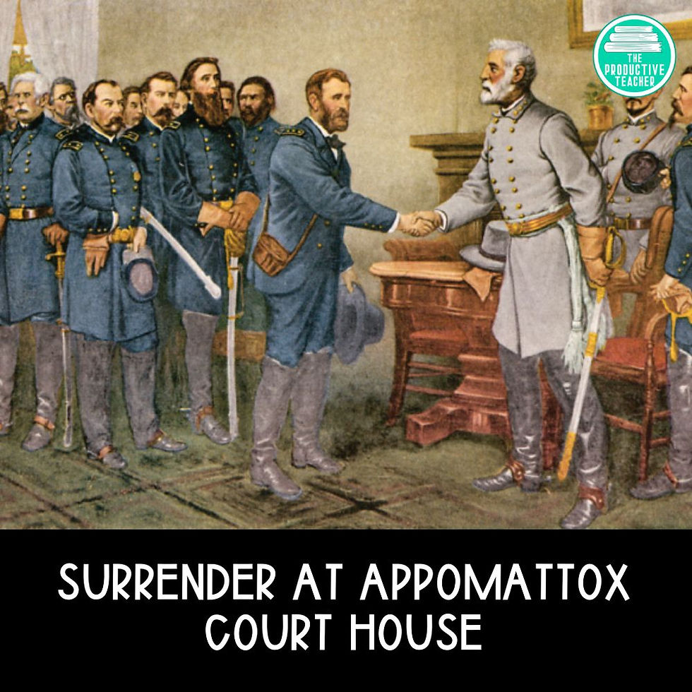 surrender at Appomattox Court House reading passage for Civil War unit