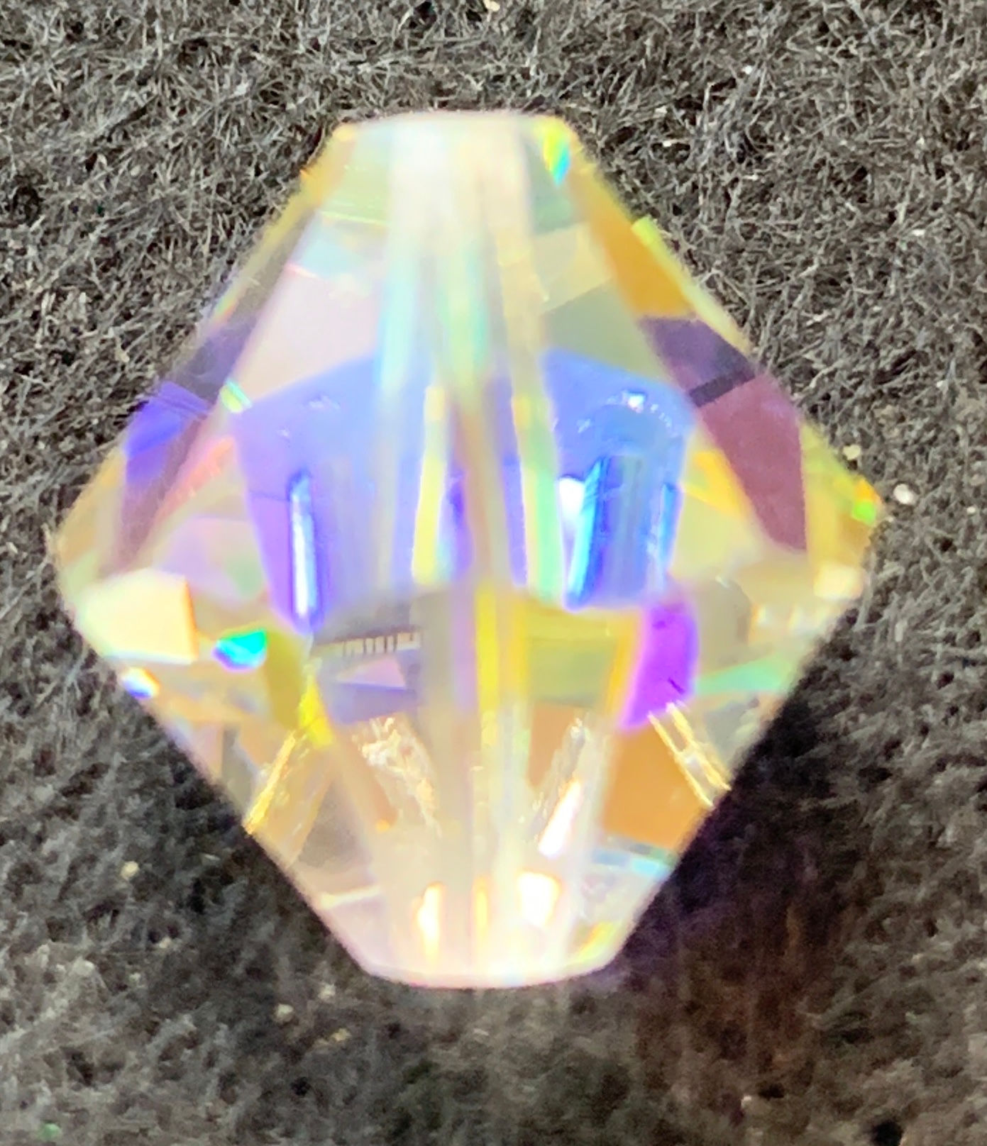 12mm Swarovski Aurora Borealis Crystal Squatty Bicone Beads