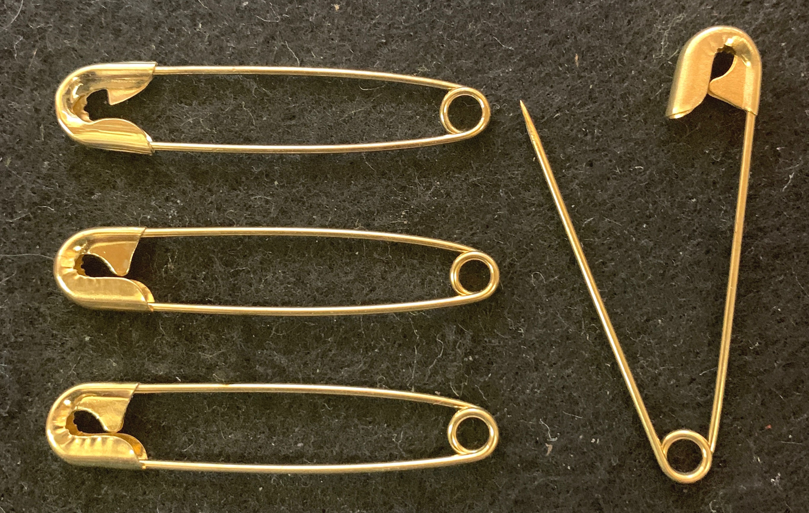 Size #3  (2") Gold Safety Pins