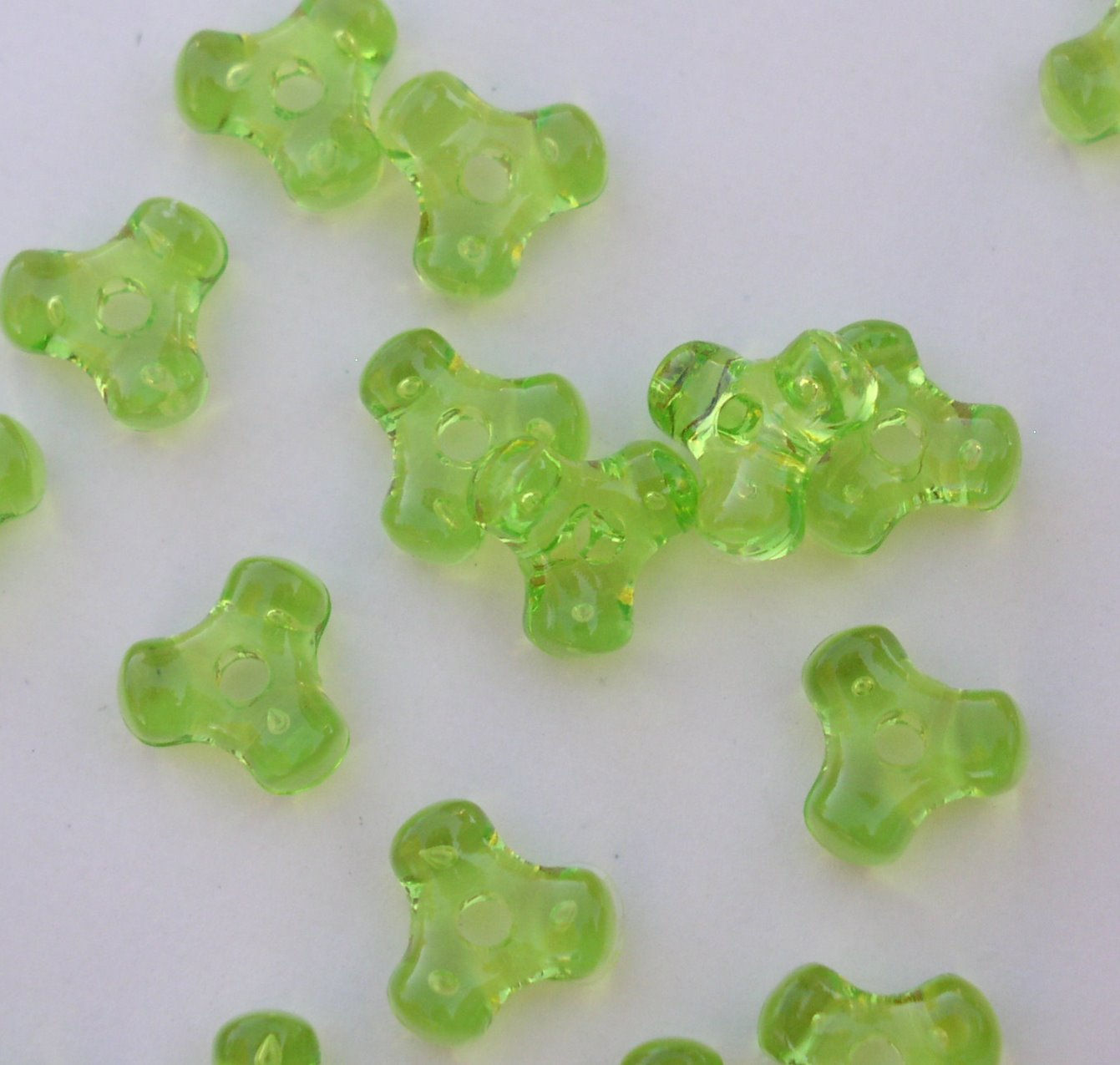#12 - Transparent Lime Tri Beads