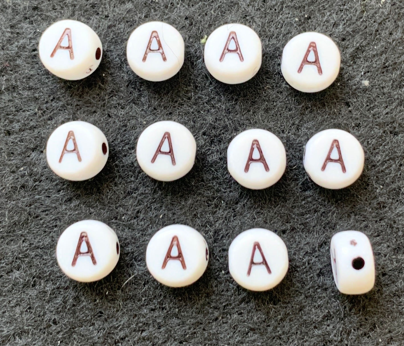 6mm Round Acrylic Alphabet Beads-A