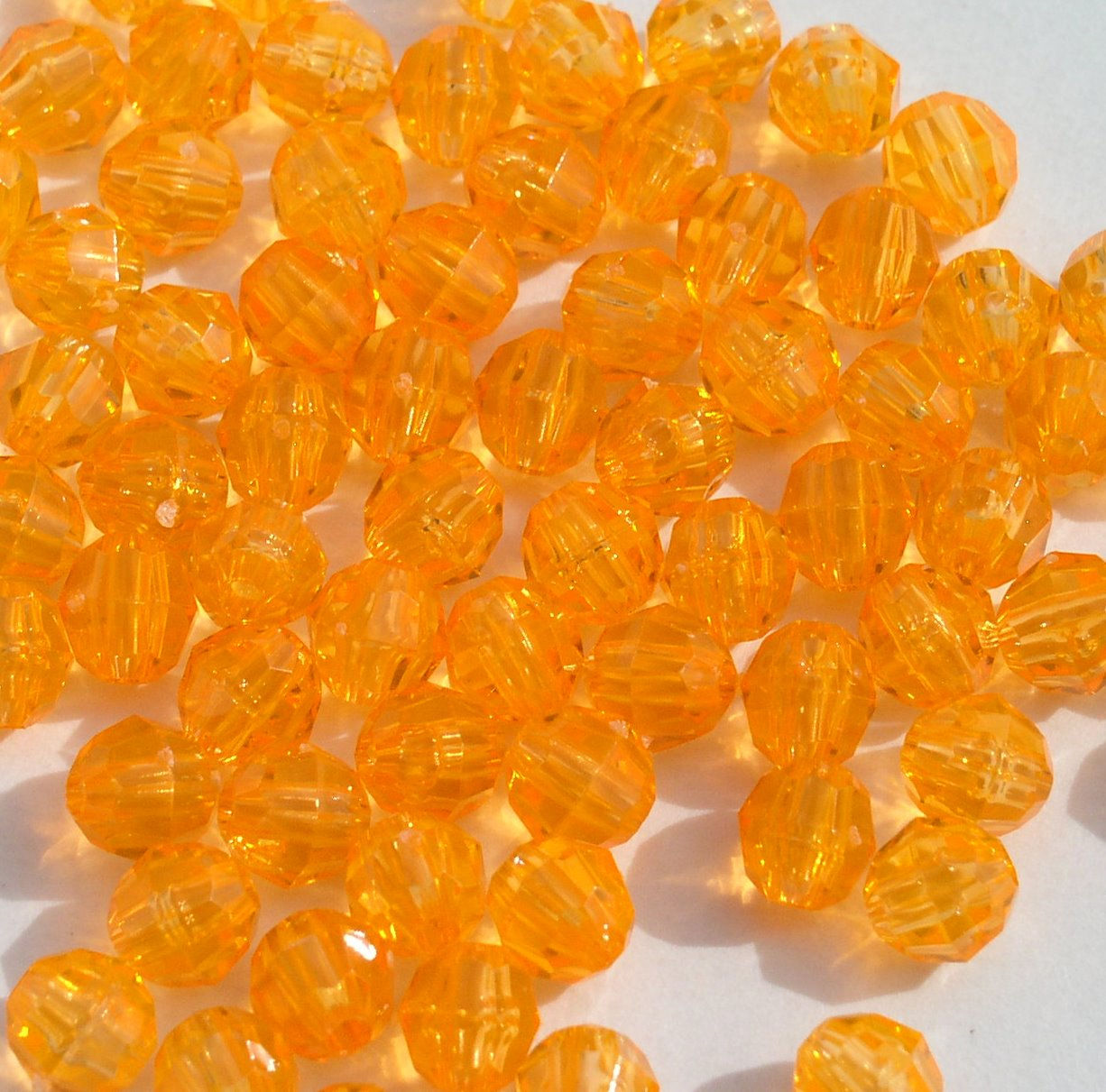 #14 - Transparent Light Orange 10mm Faceted Beads