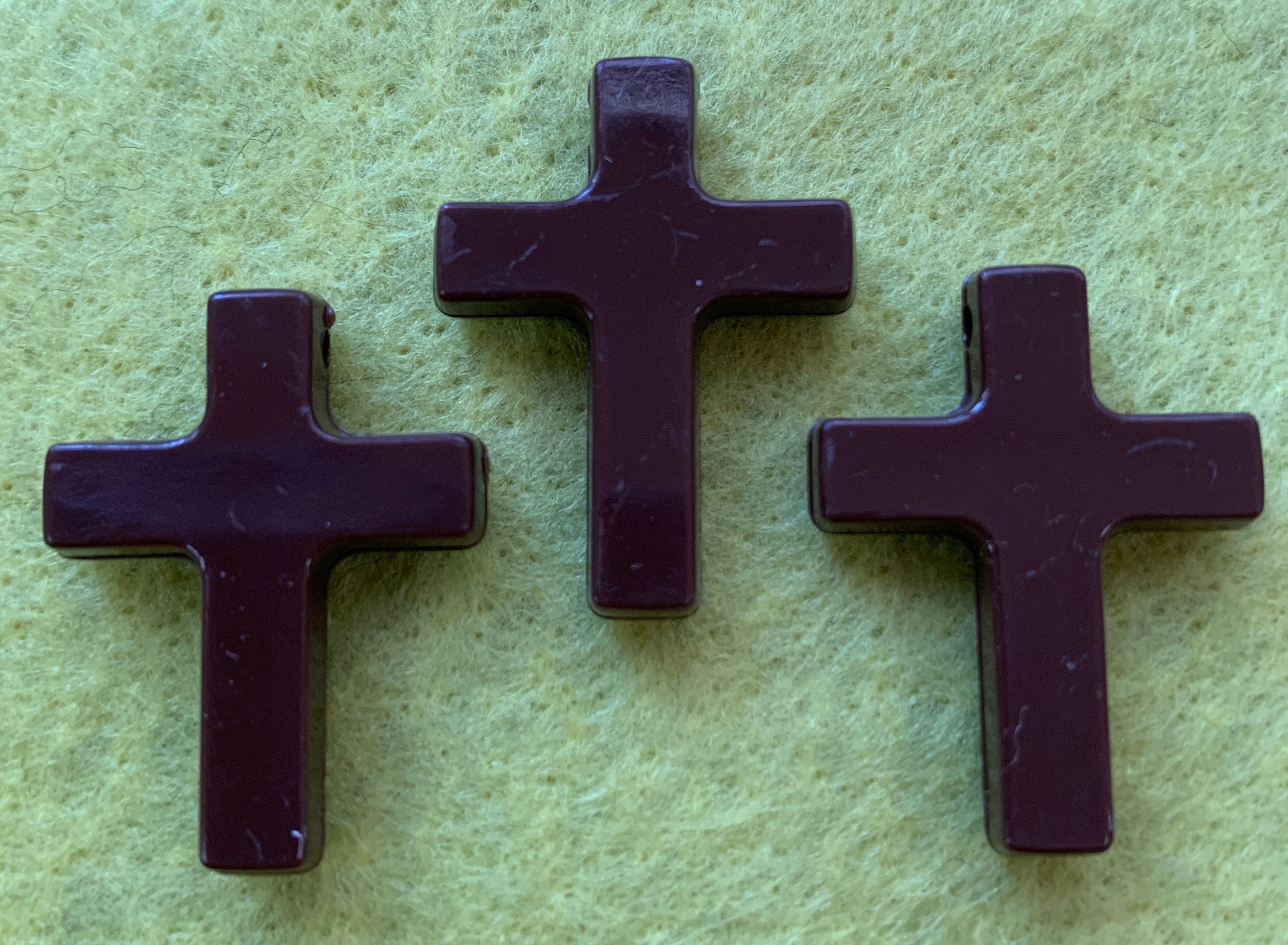 Opaque Brown 1" Plastic Crosses