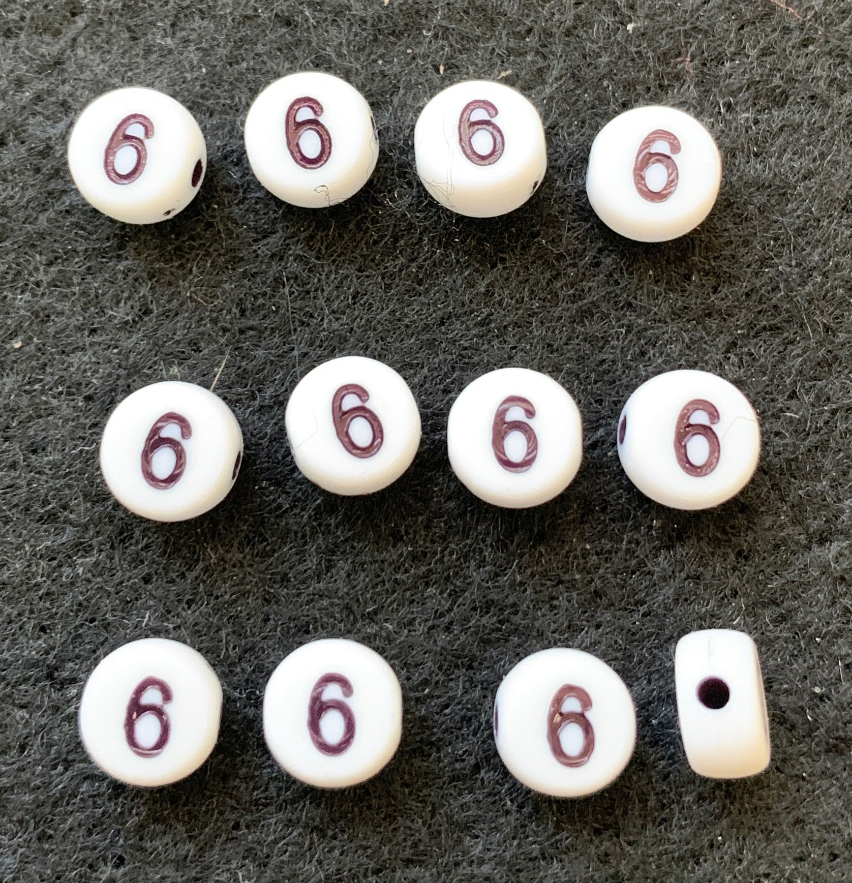 6mm Round Acrylic Alphabet Beads - 6