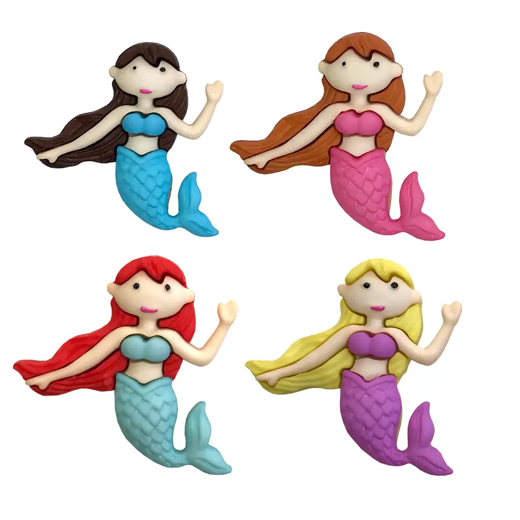 1 1/8" Mystic Mermaids Novelty Buttons