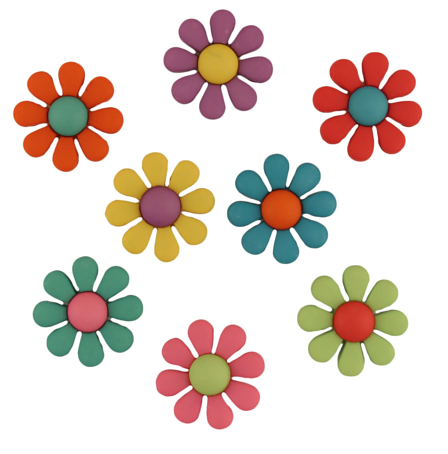 7/8" Funky Flowers Novelty Buttons