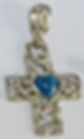 1" x 1 1/2" Cross (Turquoise) Pewter Metal Pendant